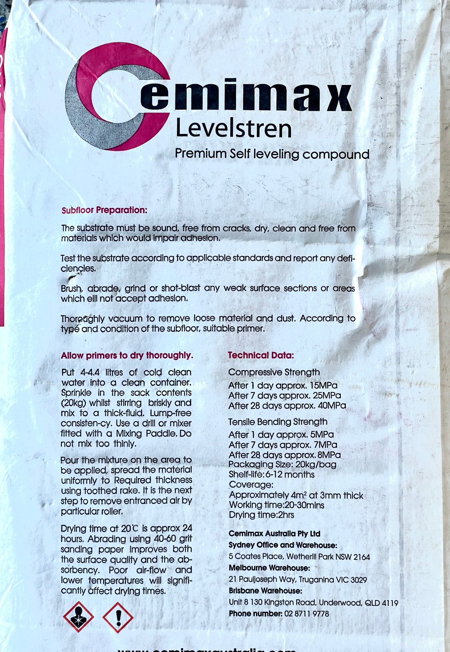 Cemimax DL59 Premium Floor Self Levelling Compound 20kgs